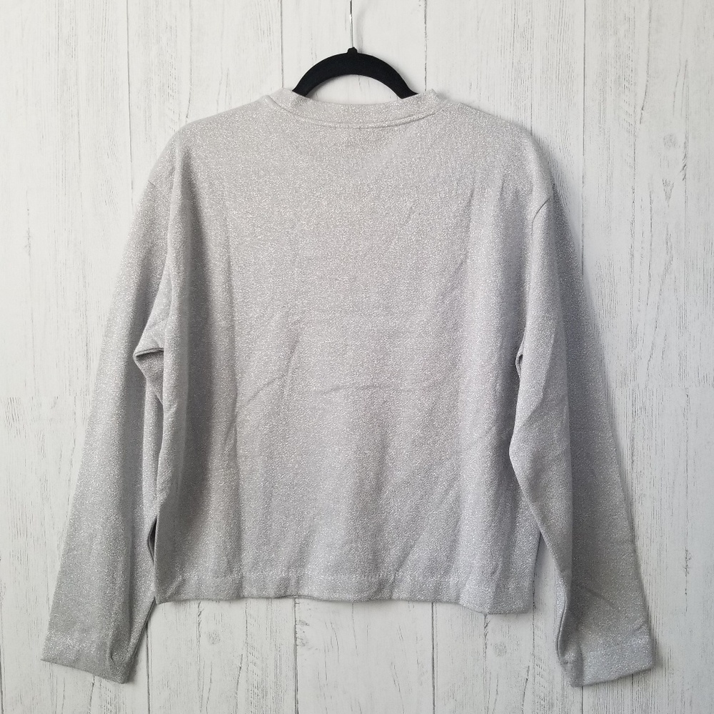 NWOT & Other Stories Silver Metallic Sweater Sz 6 - Picture 2 of 6